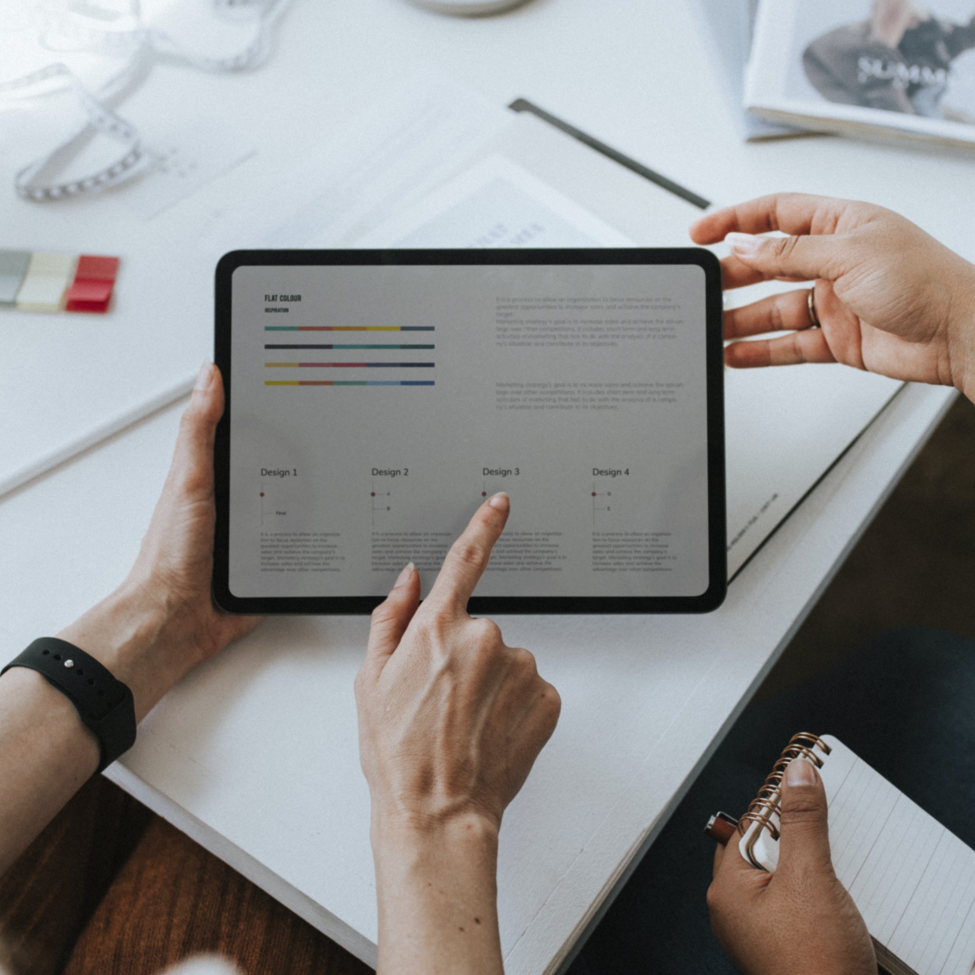 business people using a tablet